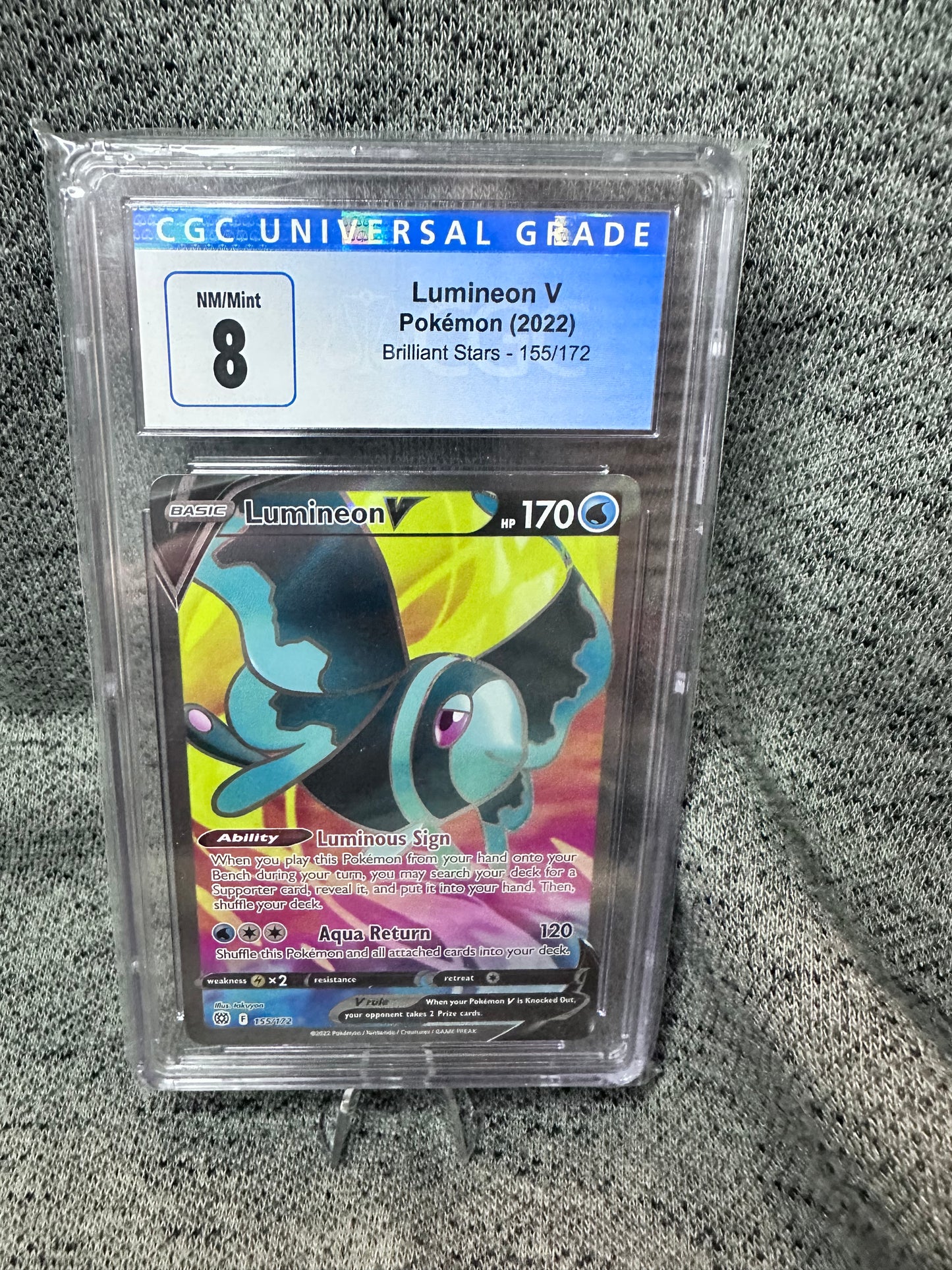 **2022 Pokémon Brilliant Stars: Lumineon V - 155/172 (Mint 8)**